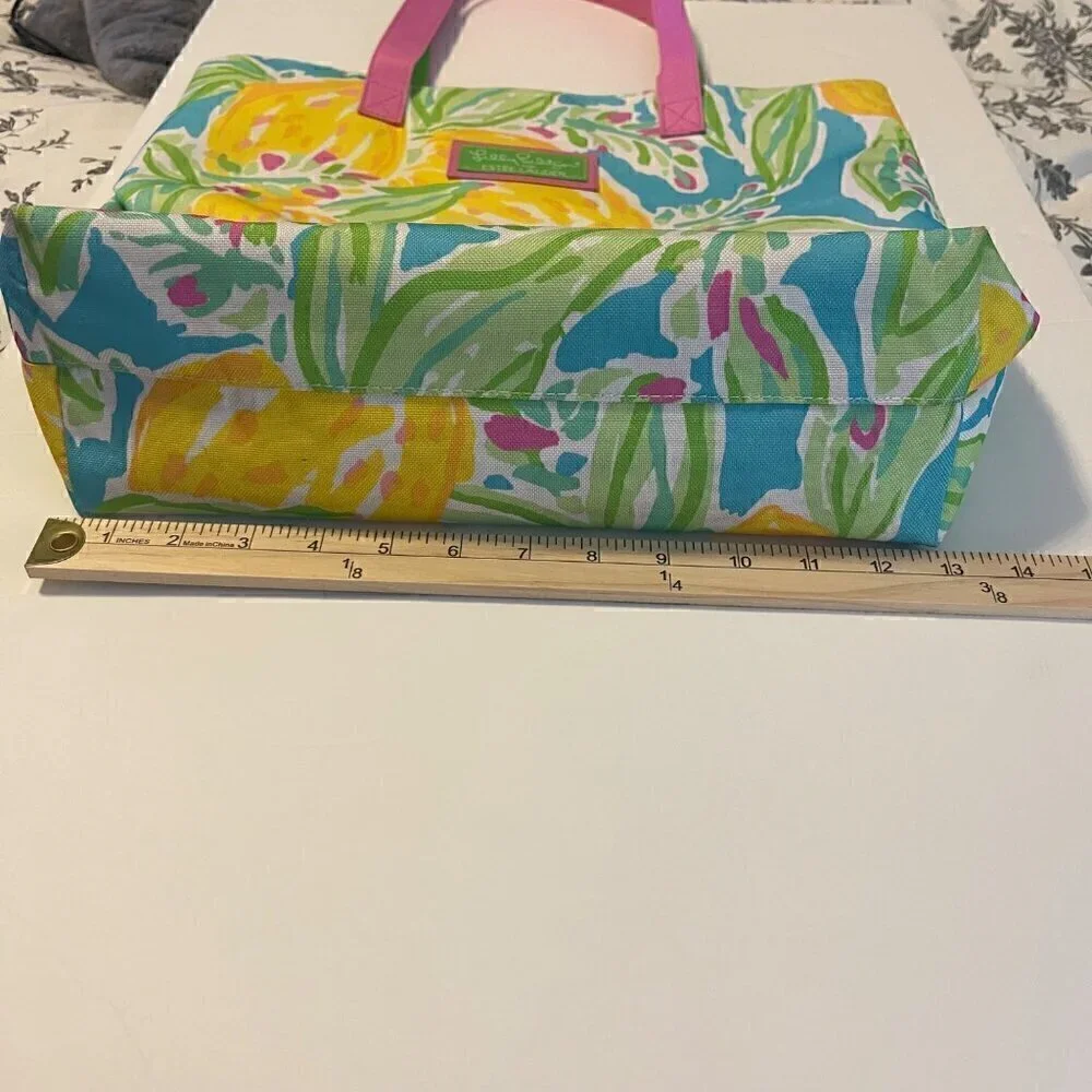 Lilly Pulitzer Estee Lauder Women's Tote Lilly's Lemon Print Bag Carryall 17